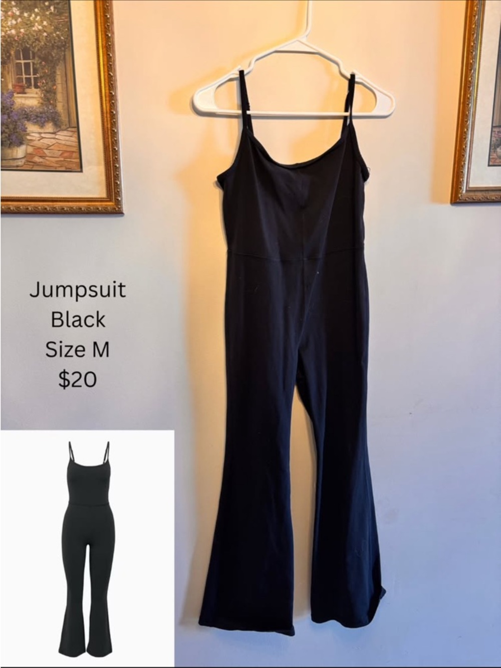 Aritzia Black Stretch Flared-Leg Jumpsuit